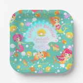 人魚の水色 ペーパープレート (正面)