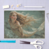 人魚の油絵ティッシュペーパー 薄葉紙 (クラフト)