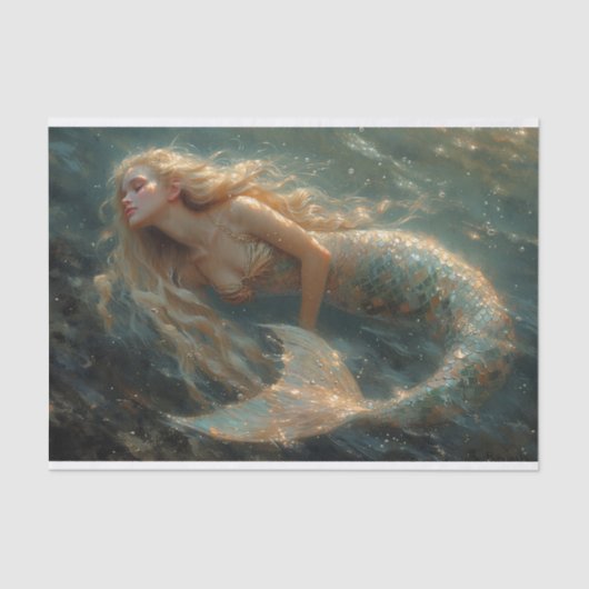 人魚の油絵ティッシュペーパー 薄葉紙 (正面)