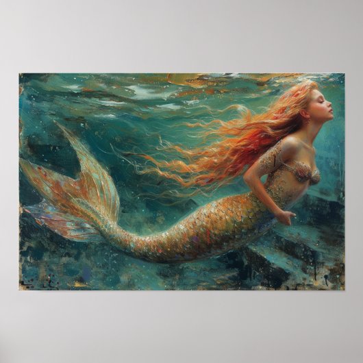 人魚の油絵 ポスター (正面)