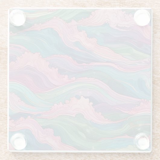 人魚の波 ガラスコースター (裏面)