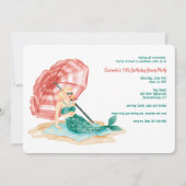 人魚の浜辺のカード 招待状 (正面)