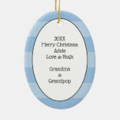 人魚の海とあいさつパーソナライズされた メタルオーナメント (裏面)