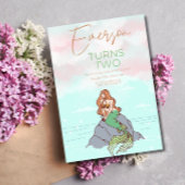 人魚の海のおとぎ話の誕生日 招待状