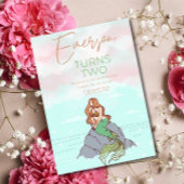 人魚の海のおとぎ話の誕生日 招待状