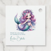 人魚の海のテーマ かわいいマーメイド バースデー フェイバータグ (裏面)