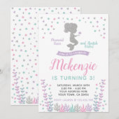 人魚の海の下、銀と紫 招待状 (正面/裏面)