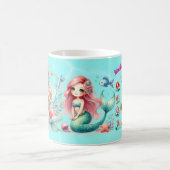 人魚の海の下 1歳の誕生日写真記念品 コーヒーマグカップ (中央)