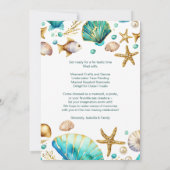 人魚の海の可愛い女の子の誕生日パーティー 招待状 (裏面)