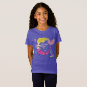 人魚の海の名前の女の子向けピンクパープル Tシャツ (正面フル)