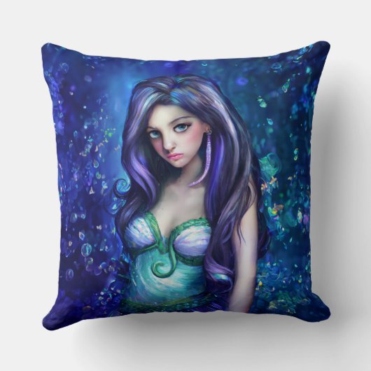 人魚の海の女神ニンフ・サイレン水中アート クッション (裏面)