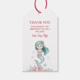 人魚の海の少女の誕生日 ギフトタグ