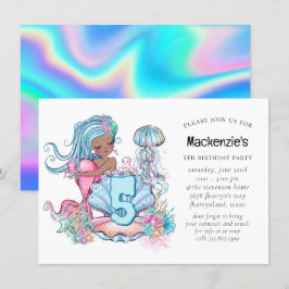 人魚の海の生活 | オーダーメイドの年齢の誕生日パーティー 招待状