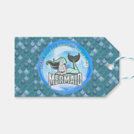 人魚の海の緑の感謝の気持ちのギフトタグ ギフトタグ