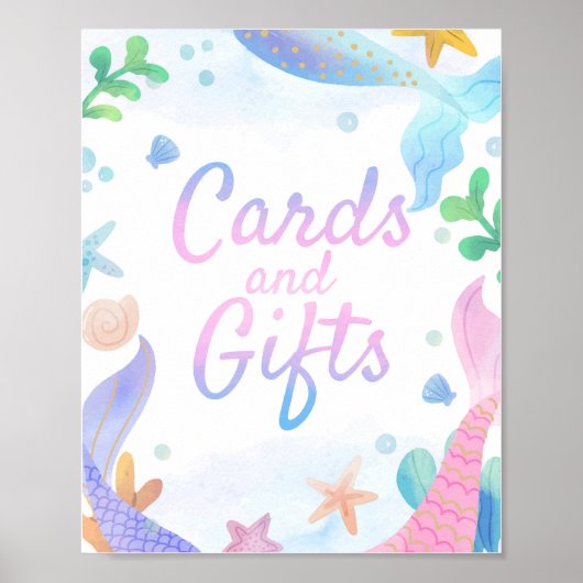 人魚の海の誕生日カードとギフト ポスター (正面)
