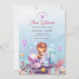 人魚の海の誕生日招待状 招待状