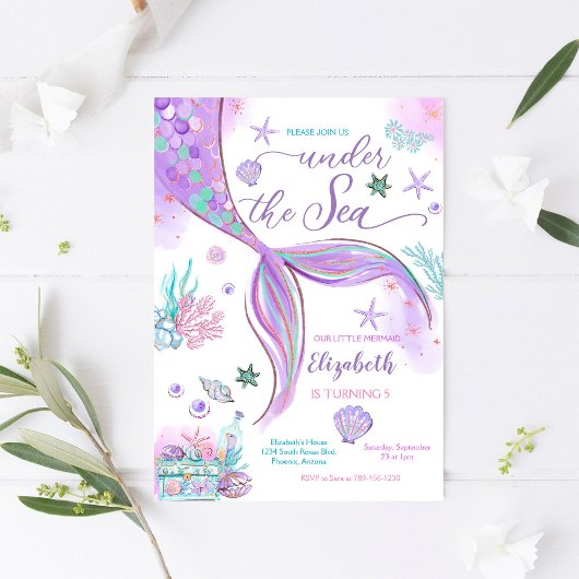 人魚の海の誕生日招待状 招待状