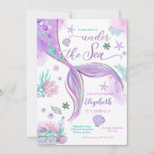 人魚の海の誕生日招待状 招待状 (正面)