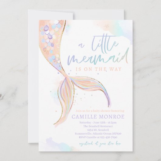 人魚の海の赤ちゃん歓迎会 招待状 (正面)