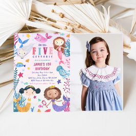 人魚の海の5歳誕生日パーティーの写真 招待状