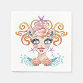 人魚の海ニンフ スタンダードカクテルナプキン (正面)