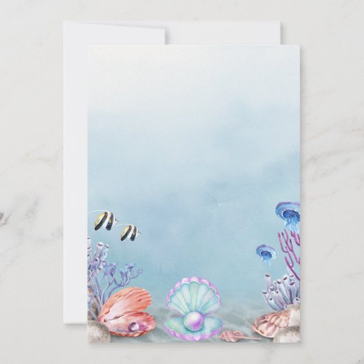人魚の海底の誕生日パーティー 招待状 (裏面)