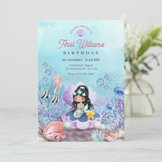 人魚の海底の誕生日 招待状 (スタンド正面)