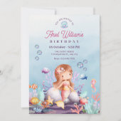 人魚の海底の誕生日 招待状 (正面)