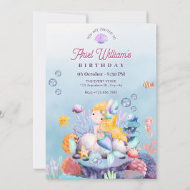 人魚の海底の誕生日 招待状