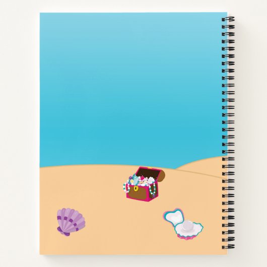 人魚の海底シェル船ノートブックピンク ノートブック (裏面)