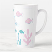 人魚の海底パステルピンクブルー カフェラテマグ (右)