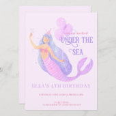 人魚の海底誕生日パーティー招待状 (正面/裏面)