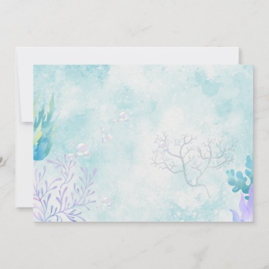 人魚の海底魔法の誕生日 招待状 (裏面)