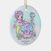 人魚の海生活 |誕生日パーティカスタムー(年齢あり) セラミックオーナメント (右)