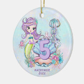 人魚の海生活 |誕生日パーティカスタムー(年齢あり) セラミックオーナメント (左)