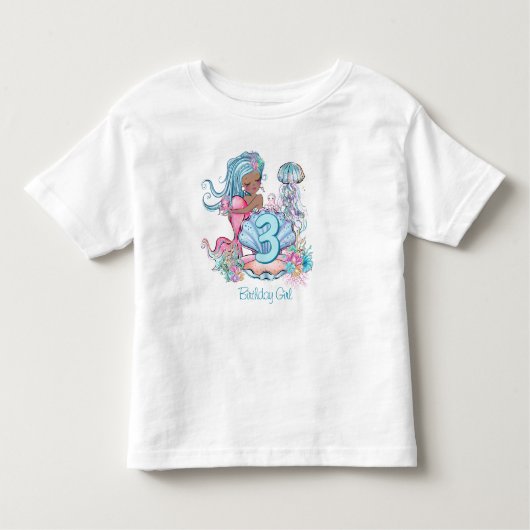 人魚の海生活 |誕生日パーティカスタムー(年齢あり) トドラーTシャツ (正面)