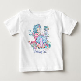 人魚の海生活 |誕生日パーティカスタムー（年齢あり） ベビーTシャツ