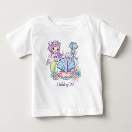 人魚の海生活 |誕生日パーティカスタムー（年齢あり） ベビーTシャツ