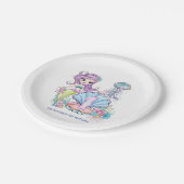 人魚の海生活 |誕生日パーティカスタムー(年齢あり) ペーパープレート (アングル)