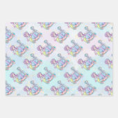 人魚の海生活 |誕生日パーティカスタムー(年齢あり) ラッピングペーパーシート (正面3)