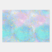 人魚の海生活 |誕生日パーティカスタムー(年齢あり) ラッピングペーパーシート (正面2)