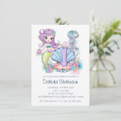 人魚の海生活 |誕生日パーティカスタムー（年齢あり） 招待状 (スタンド正面)