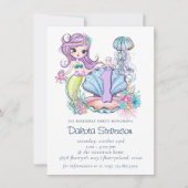 人魚の海生活 |誕生日パーティカスタムー（年齢あり） 招待状 (正面)