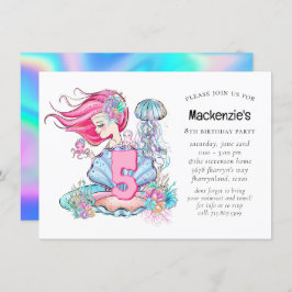 人魚の海生活 |誕生日パーティカスタムー（年齢あり） 招待状