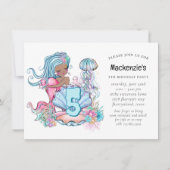 人魚の海生活 |誕生日パーティカスタムー（年齢あり） 招待状 (正面)