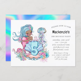 人魚の海生活 |誕生日パーティカスタムー（年齢あり） 招待状