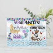 人魚の海賊の誕生日パーティーの招待 招待状 (スタンド正面)