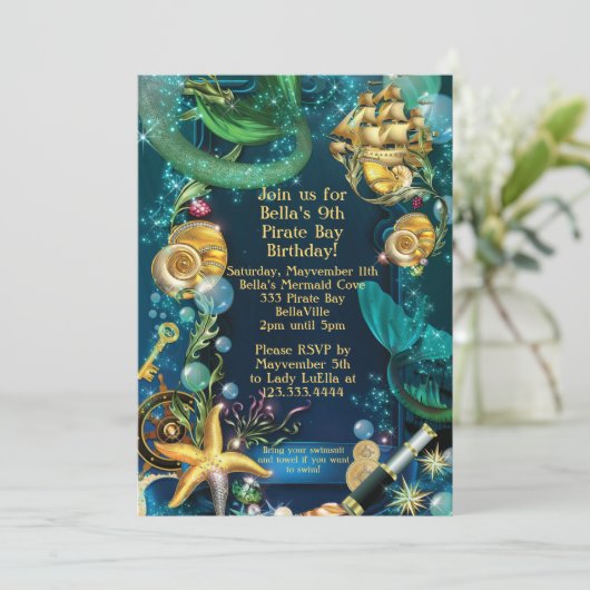 人魚の海賊パーティの招待状 招待状 (スタンド正面)