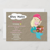 人魚の海賊宝捜しの誕生日の招待状 招待状 (正面)