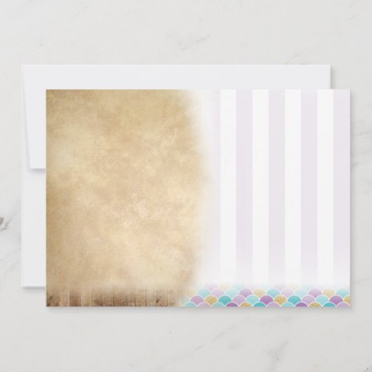 人魚の海賊誕生日パーティーの招待兄弟姉妹 招待状 (裏面)